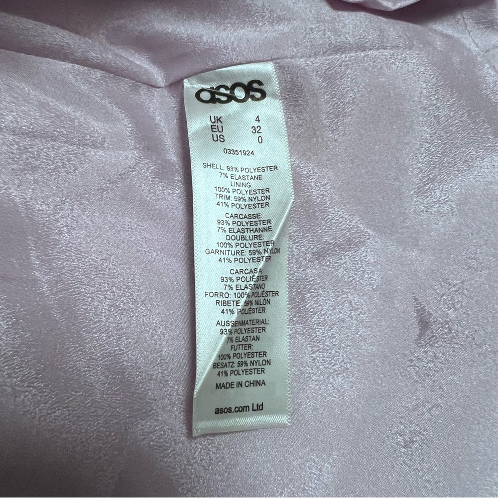 Asos embroidered organza dress midi Size 0 (U.S.) pink Lavender Embroidered - Picture 10 of 13